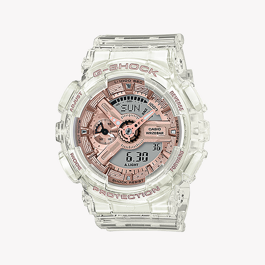 CASIO G-SHOCK GMA-S110SR-7ADR - STYLISH RESILIENCE WOMEN'S WATCH with White Resin Band & Sleek Digital Display