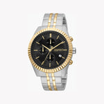 ESPRIT ELEGANCE ES-3000 - TIMELESS MEN'S WATCH with Silver & Gold Stainless Steel Band and Black Dial