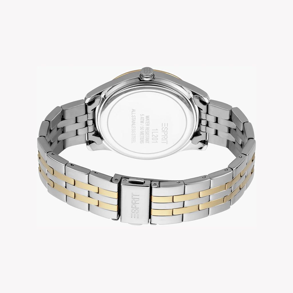 ESPRIT Women's Watch with Silver Stainless Steel Case and Silver & Gold Stainless Steel Band