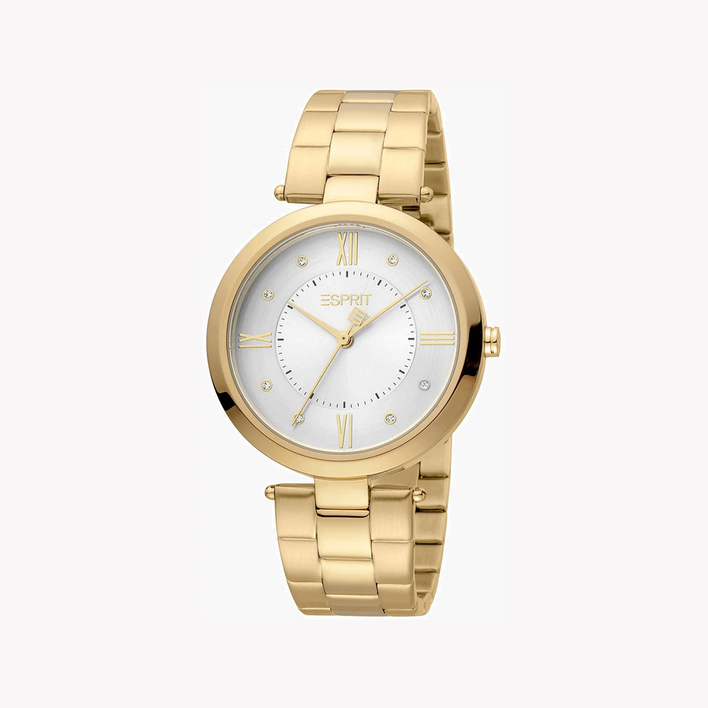 ESPRIT Women's Watch with Gold Stainless Steel Case and Gold Stainless Steel Band