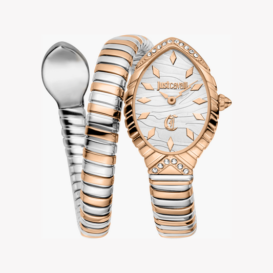 JUST CAVALLI JC1L322M0065 DUAL TONE - ELEGANCE REDEFINED Women's Stylish Watch with Silver & Rose Gold Finish