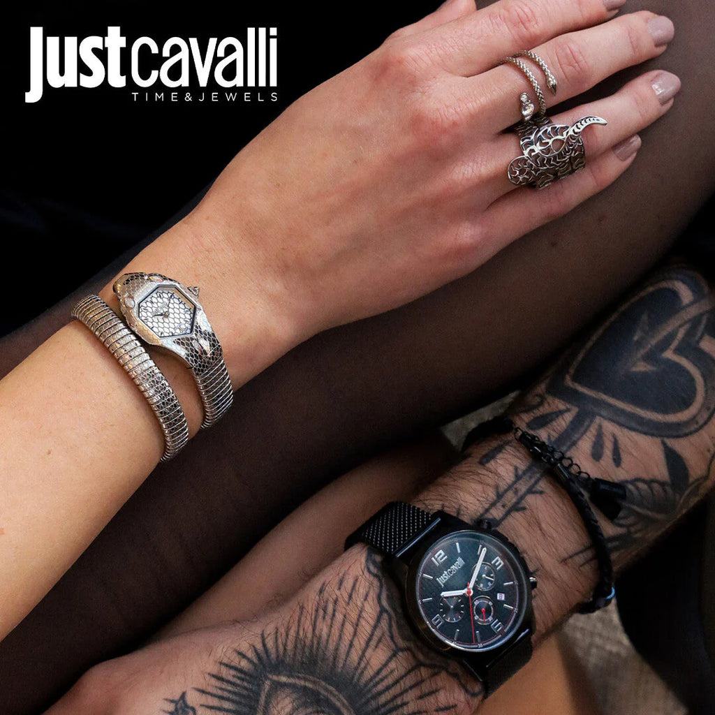 JUST CAVALLI JC1G175M0065 - ELEGANT BLACK STAINLESS STEEL MEN'S TIMEPIECE