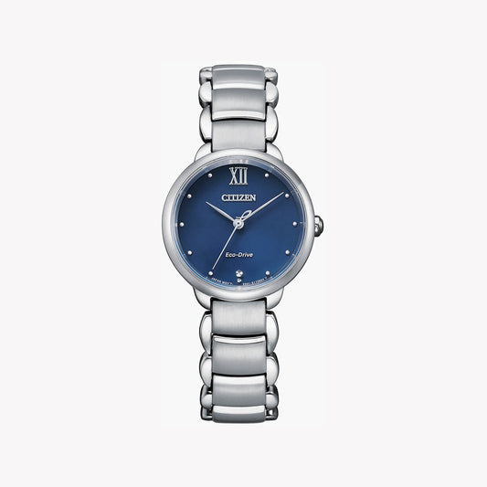 CITIZEN EM0920-86L - ELEGANT TIMEKEEPER FOR THE MODERN WOMAN - STUNNING SILVER & BLUE DESIGN