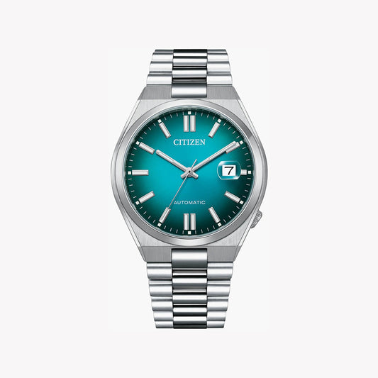 CITIZEN NJ0151-88X AUTOMATIC - MODERN SILVER TIMEPIECE WITH TURQUOISE DIAL