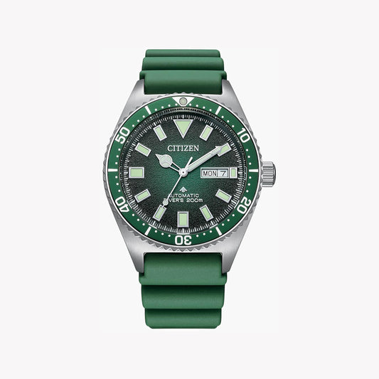 CITIZEN NY0121-09X DYNAMIC DIVER - STYLISH GREEN AUTOMATIC MEN'S WATCH