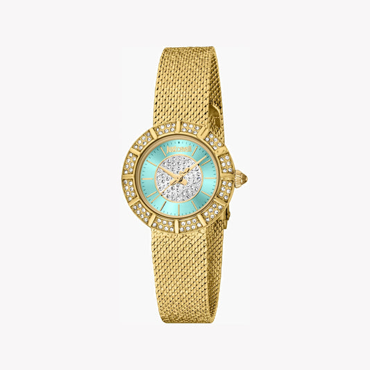 JUST CAVALLI Women's Watch with Gold Stainless Steel Case and Gold Stainless Steel Band