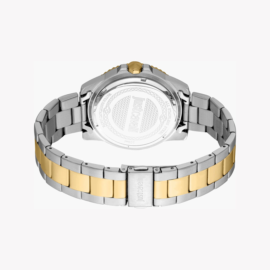 JUST CAVALLI TWO-TONE STAINLESS STEEL - ELEGANT BLUE DIAL MEN'S WATCH