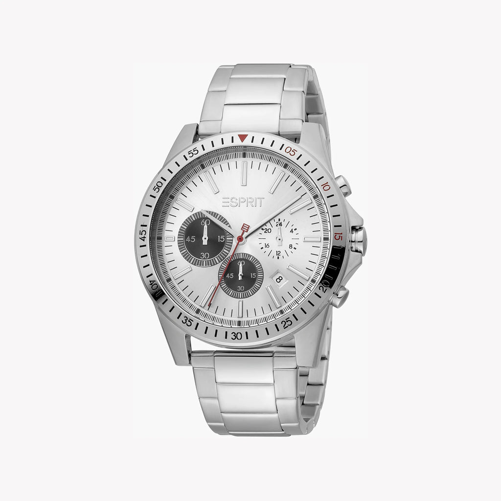 ESPRIT MEN'S TIMELESS ELEGANCE - SILVER STAINLESS STEEL WATCH WITH ROUND DIAL