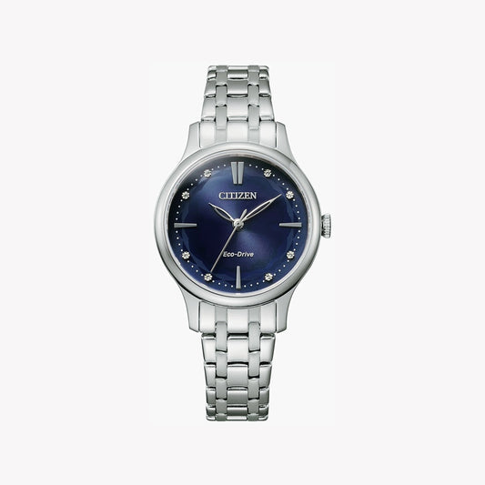 CITIZEN EM0890-85L - ELEGANTLY TIMELESS WOMEN'S WATCH WITH SPARKLING CRYSTALS & SILVER STAINLESS STEEL