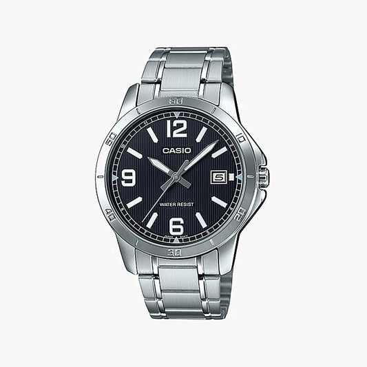 CASIO MTP-V004D-1B2UDF ELEGANT SPORT - STYLISH STAINLESS STEEL MEN'S WATCH with sleek black dial and reliable accuracy