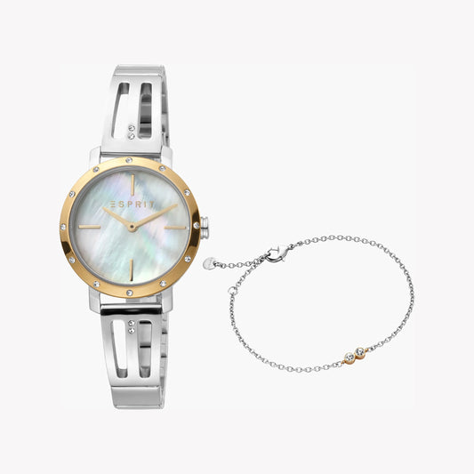 ESPRIT Women's Watch with Silver Stainless Steel Case and Silver Stainless Steel Band