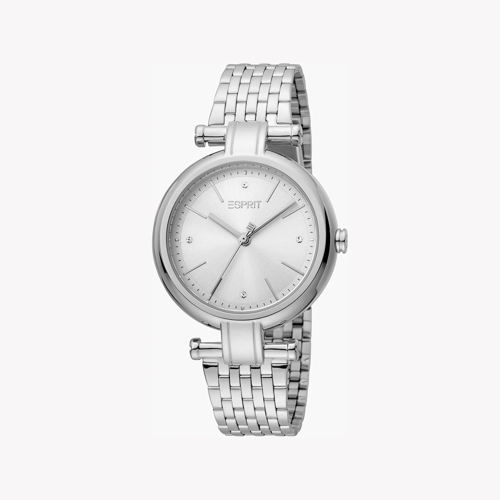 ESPRIT Women's Watch with Silver Stainless Steel Case and Silver Stainless Steel Band