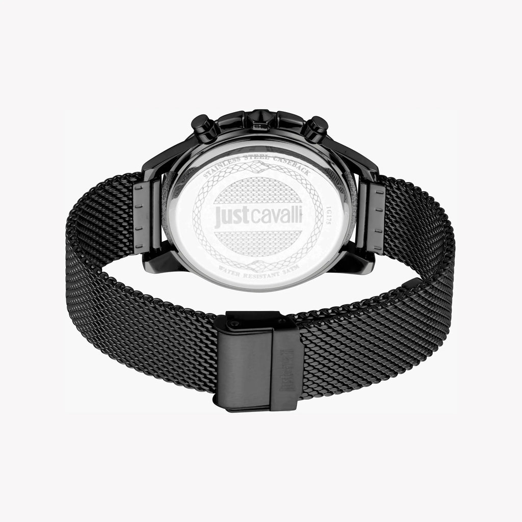 JUST CAVALLI JC1G175M0065 - ELEGANT BLACK STAINLESS STEEL MEN'S TIMEPIECE