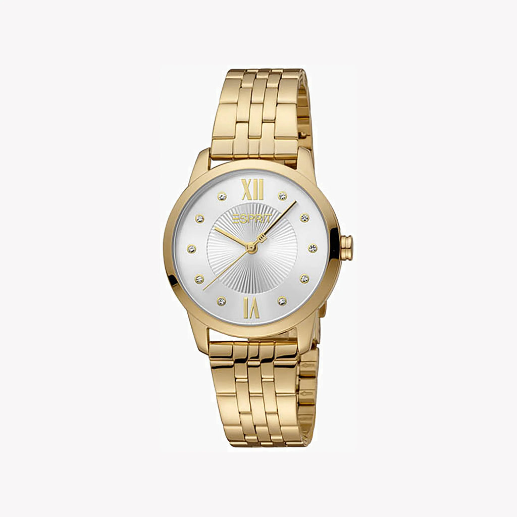 ESPRIT Women's Watch with Gold Stainless Steel Case and Gold Stainless Steel Band