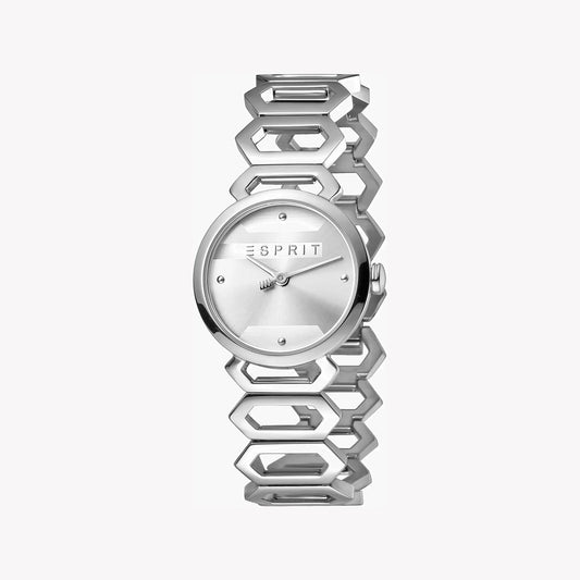 ESPRIT Women's Watch with Silver Stainless Steel Case and Silver Stainless Steel Band