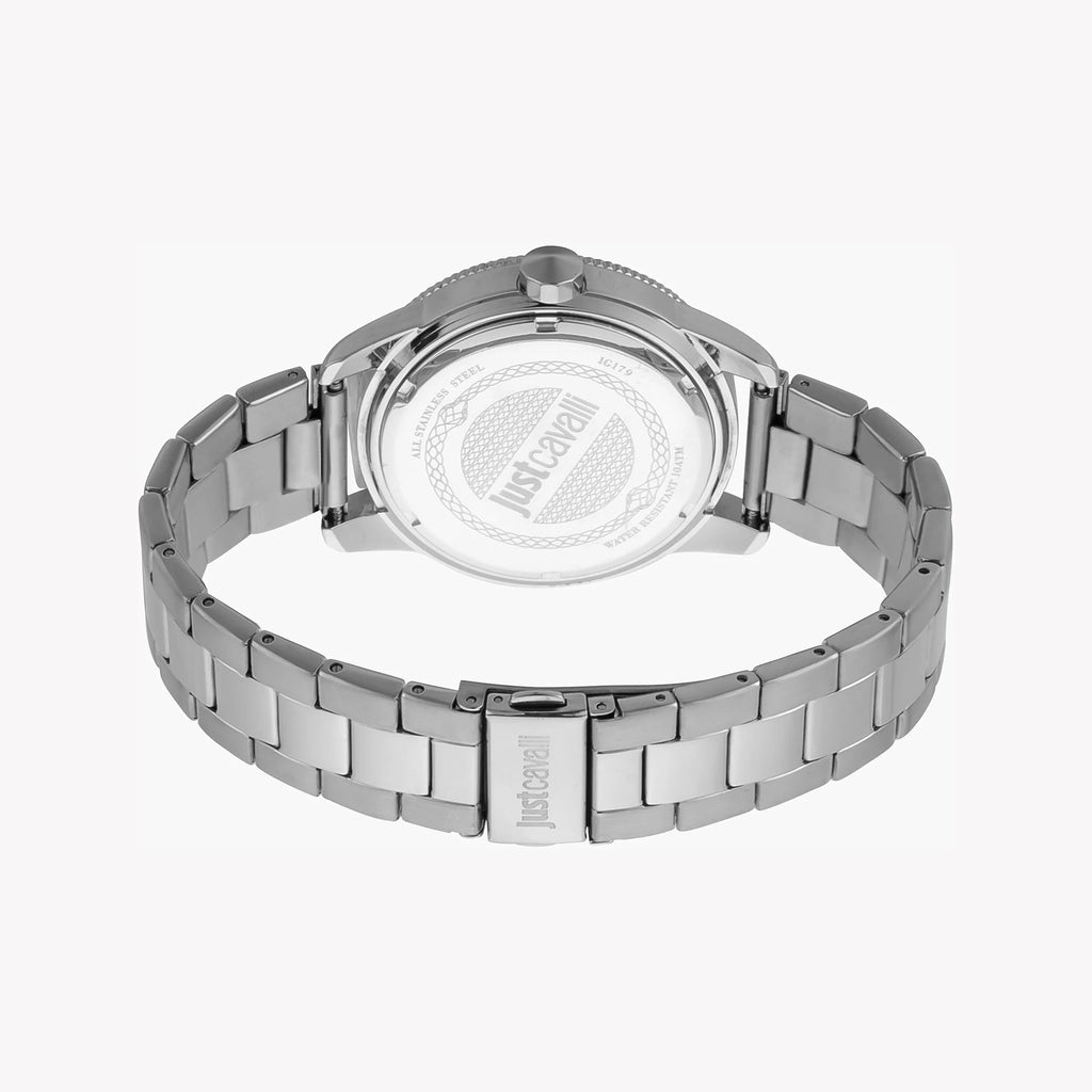 JUST CAVALLI JC1G179M0055 - ELEGANT SILVER STAINLESS STEEL MEN'S WATCH 42MM