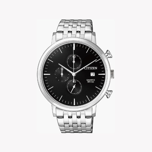 CITIZEN AN3610-55E - STRIKING SILVER STAINLESS STEEL MEN'S CHRONOGRAPH WATCH