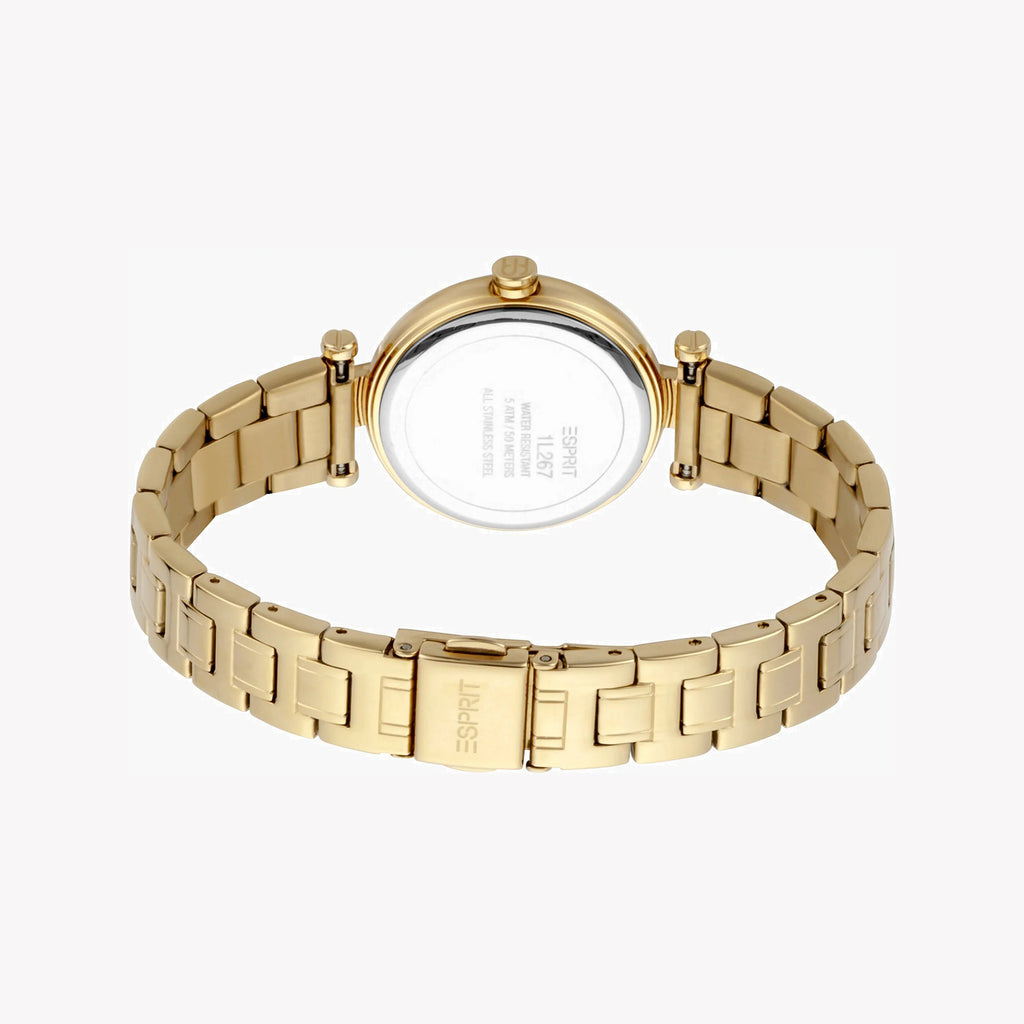 ESPRIT Women's Watch with Gold Stainless Steel Case and Gold Stainless Steel Band