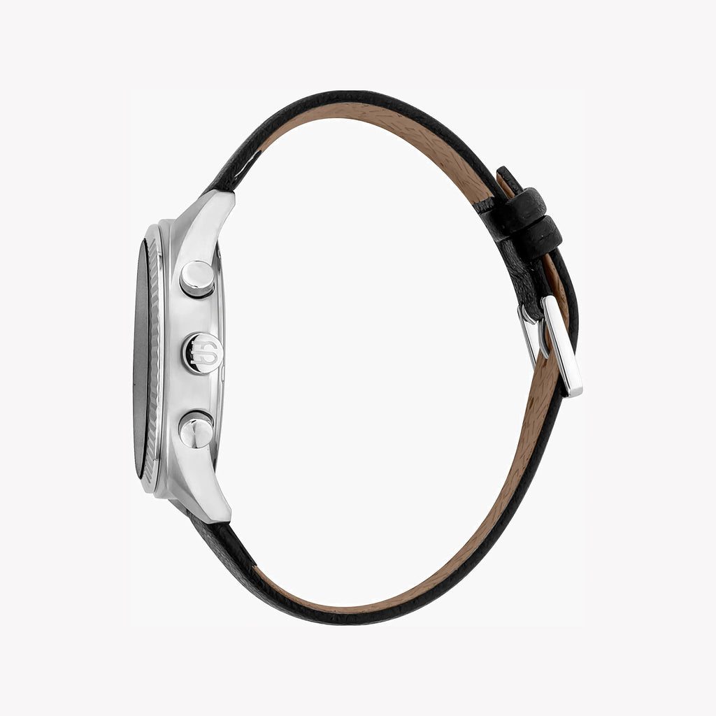 ESPRIT MEN'S STYLISH BLACK LEATHER WATCH - DURABLE STAINLESS STEEL TIMEPIECE