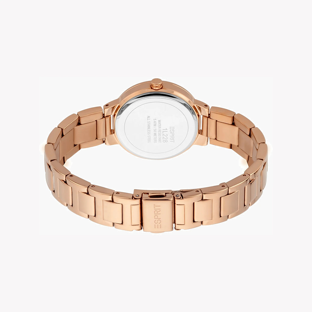 ESPRIT Women's Watch with Rose Gold Stainless Steel Case and Rose Gold Stainless Steel Band