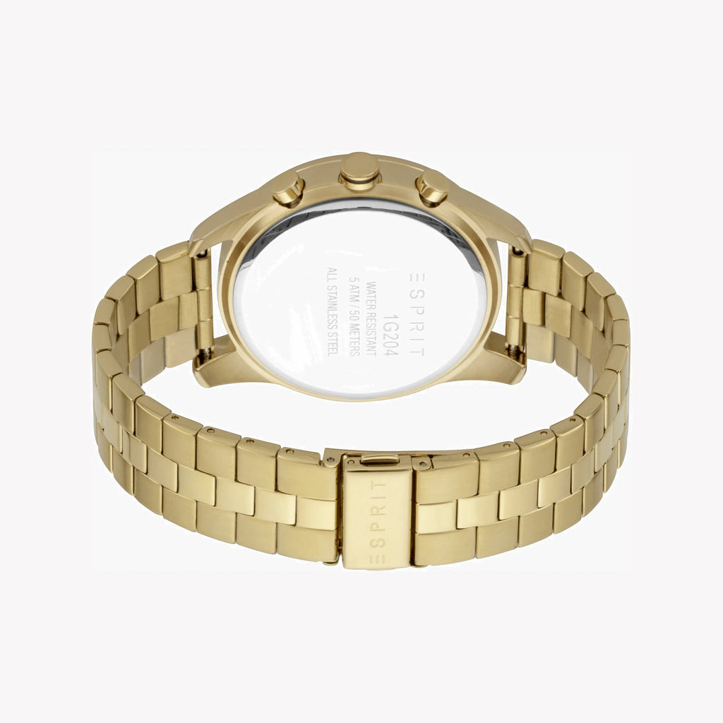 ESPRIT MEN'S BLACK & GOLD STAINLESS STEEL TIMEPIECE - ELEGANT & DURABLE FASHION ACCESSORY
