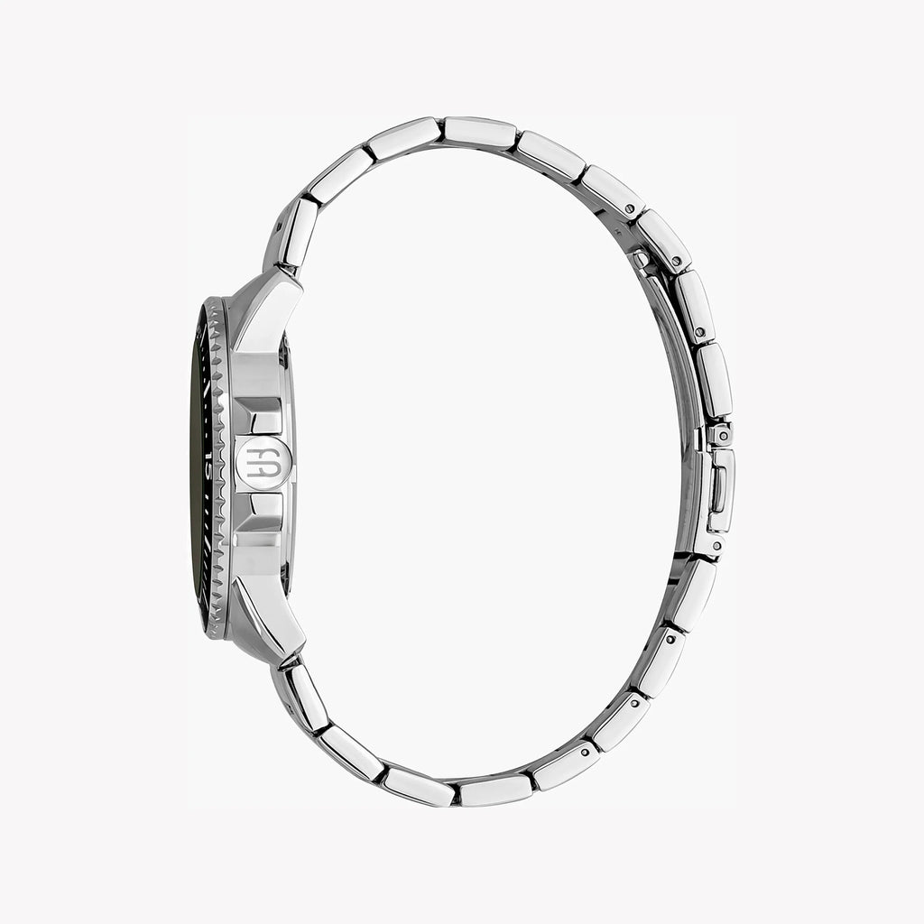 ESPRIT MEN'S SILVER STAINLESS STEEL TIMEPIECE - ELEGANT BLACK DIAL 42MM WATCH