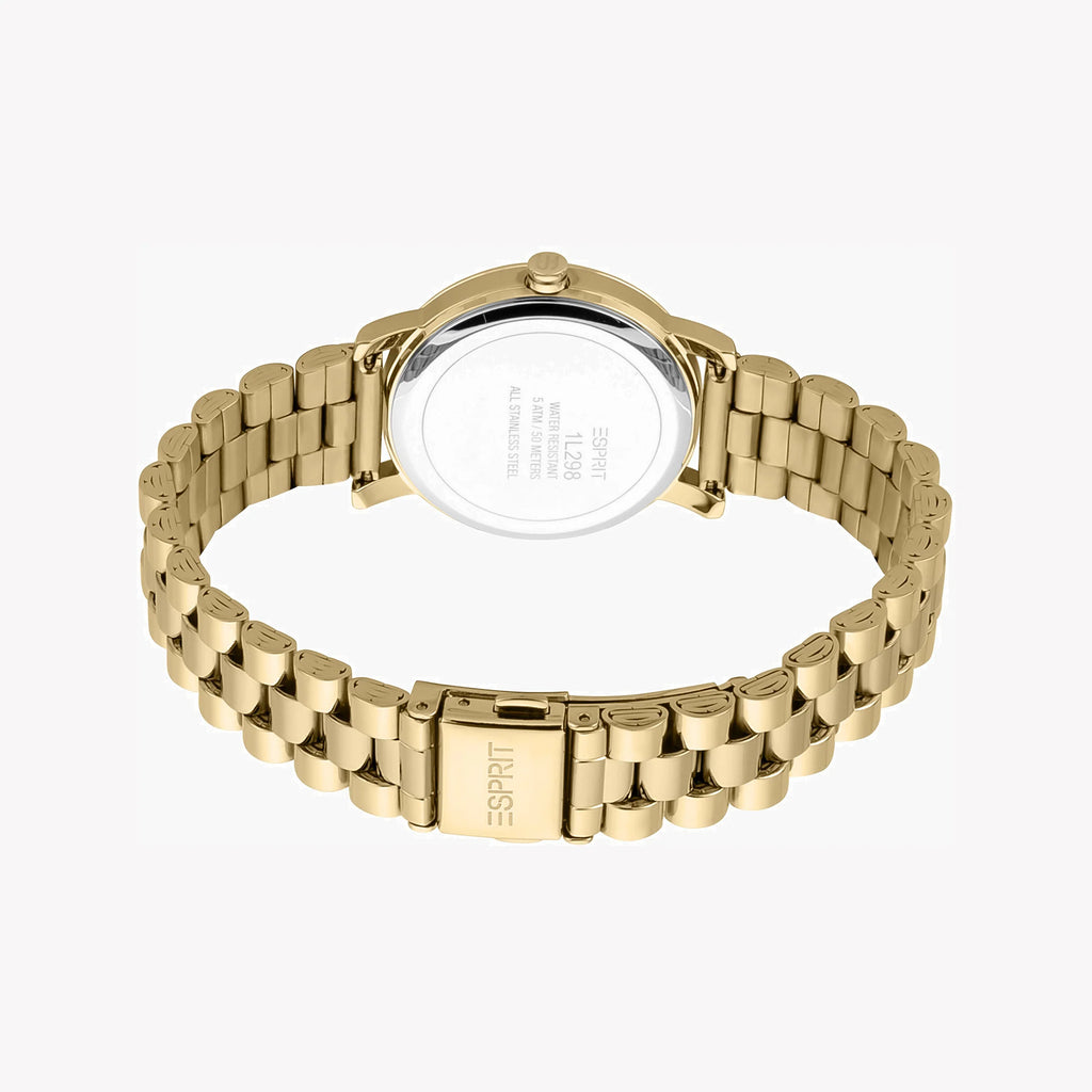 ESPRIT Women's Watch with Gold Stainless Steel Case and Gold Stainless Steel Band