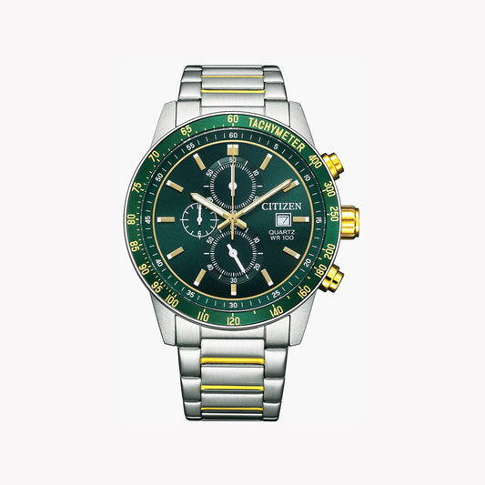 CITIZEN AN3689-55X DYNAMIC TIMEPIECE - STRIKING GREEN DIAL & STAINLESS STEEL BRACELET
