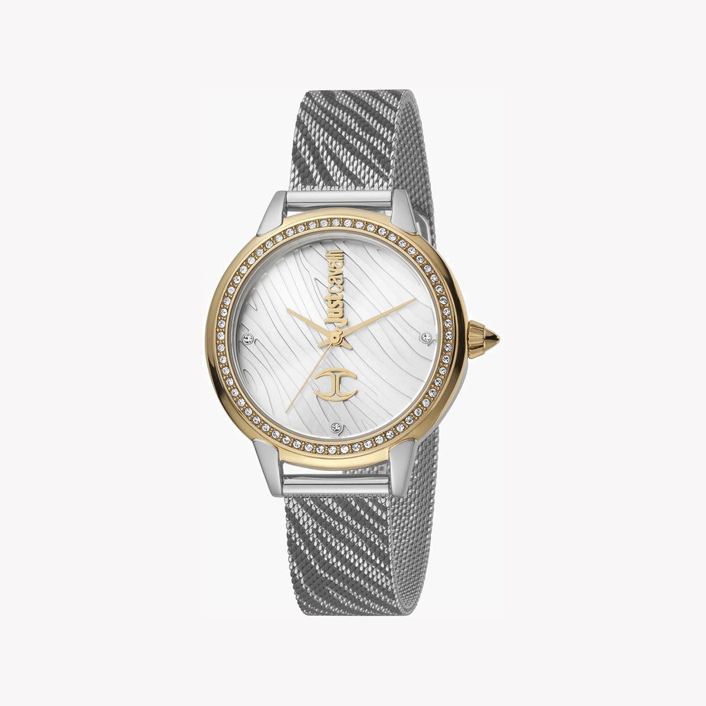JUST CAVALLI Women's Watch with Silver Stainless Steel Case and Silver Stainless Steel Band