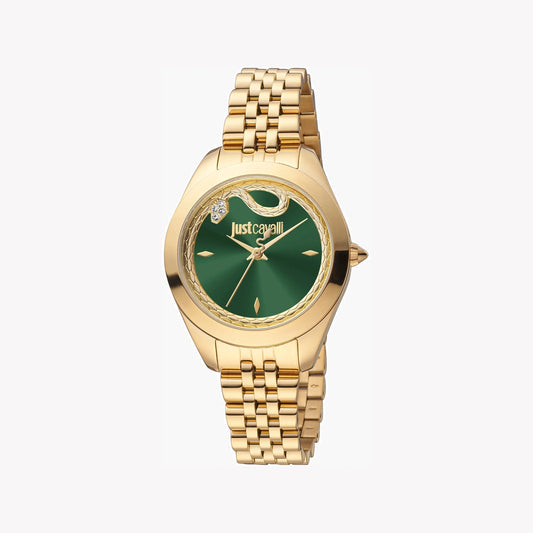 JUST CAVALLI Women's Watch with Gold Stainless Steel Case and Gold Stainless Steel Band