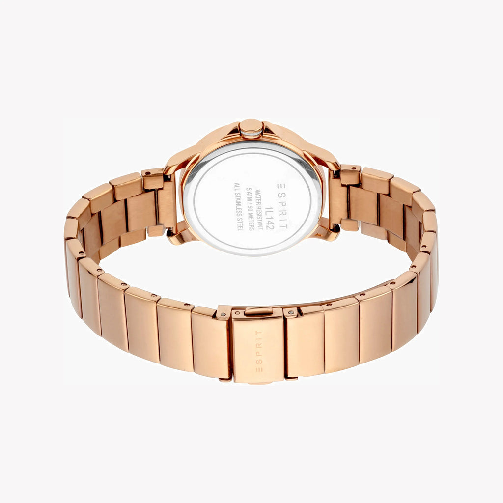 ESPRIT Women's Watch with Rose Gold Stainless Steel Case and Rose Gold Stainless Steel Band