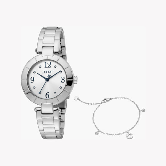 ESPRIT Women's Watch with Silver Stainless Steel Case and Silver Stainless Steel Band