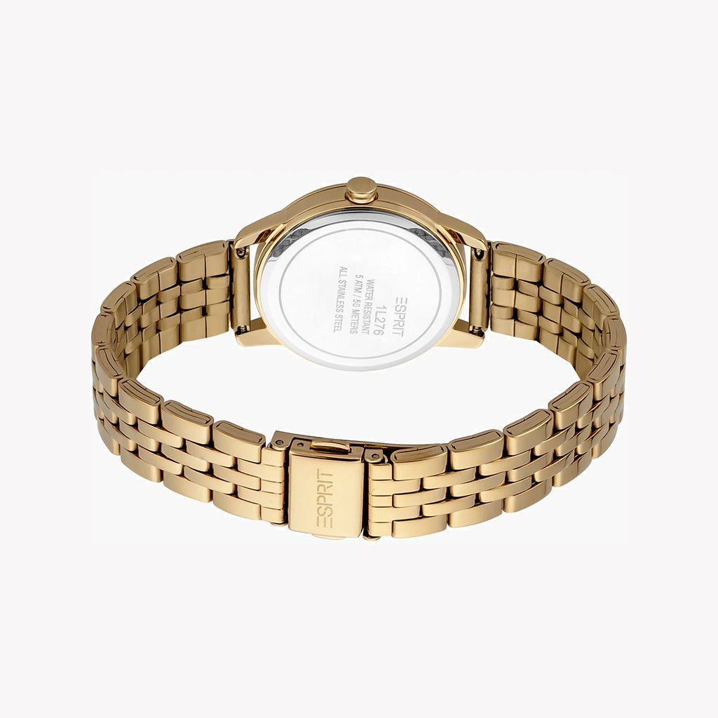 ESPRIT Women's Watch with Gold Stainless Steel Case and Gold Stainless Steel Band