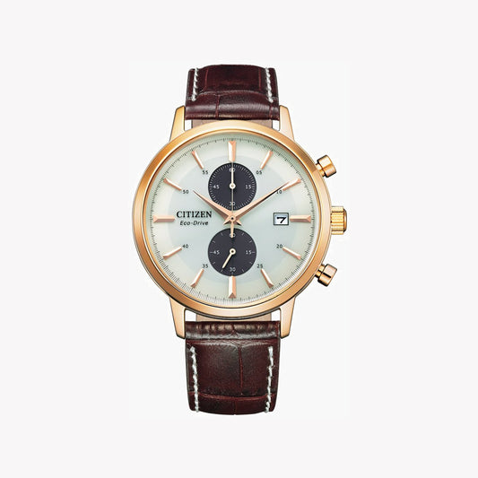 CITIZEN CA7063-12A - ELEGANT VERSATILITY - GOLD STAINLESS STEEL MEN'S WATCH with Eco-Drive Chronograph