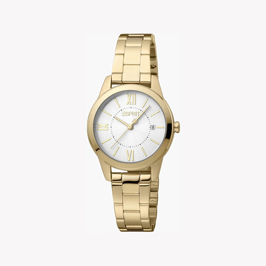 ESPRIT Women's Watch with Gold Stainless Steel Case and Gold Stainless Steel Band