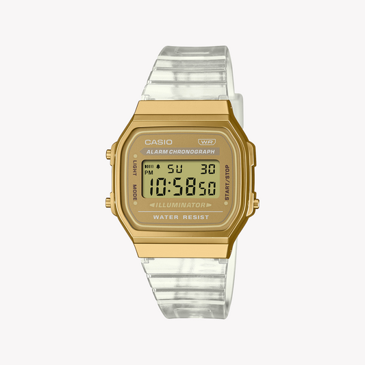 CASIO A168XESG-9ADF ELEGANT GOLD DIGITAL - STYLISH FUNCTIONALITY FOR EVERY OCCASION