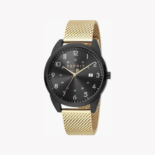ESPRIT STYLISH GOLD & BLACK MEN'S WATCH - TIMELESS ELEGANCE & DURABILITY