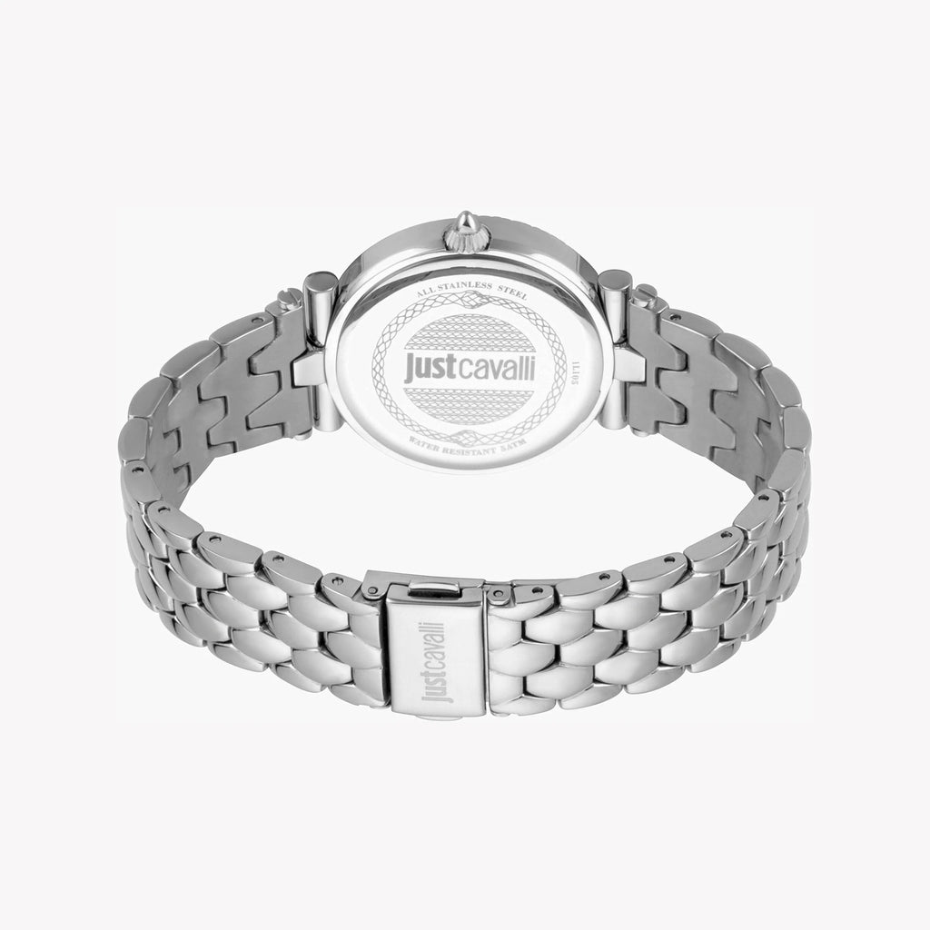 JUST CAVALLI Women's Watch with Silver Stainless Steel Case and Silver Stainless Steel Band