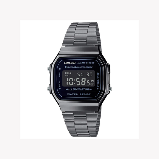 CASIO A168WGG-1BDF SPORTY STYLISH TIMEPIECE - VERSATILE BLACK DIGITAL WATCH