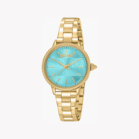 JUST CAVALLI Women's Watch with Gold Stainless Steel Case and Gold Stainless Steel Band