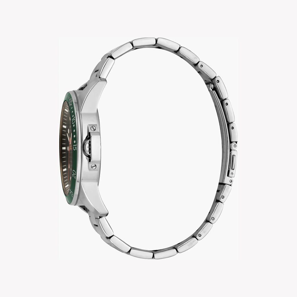 ESPRIT STAINLESS STEEL MEN'S WATCH - TIMELESS BLACK DIAL & SILVER BAND ELEGANCE