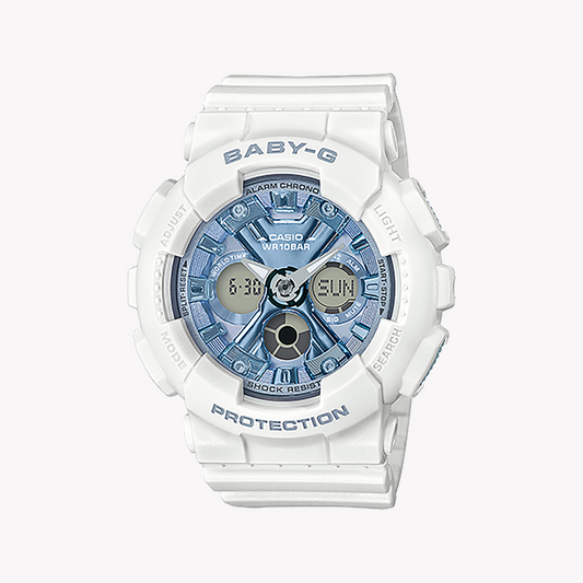 BABY-G BA-130-7A2DR - SPORTY CHIC - Women's White Resin Watch with Digital Dial and Color Pop