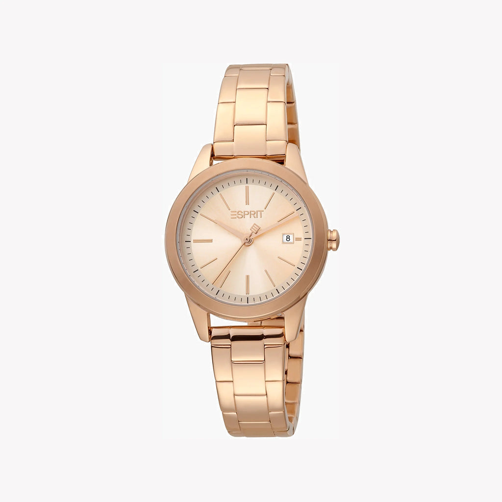 ESPRIT Women's Watch with Rose Gold Stainless Steel Case and Rose Gold Stainless Steel Band