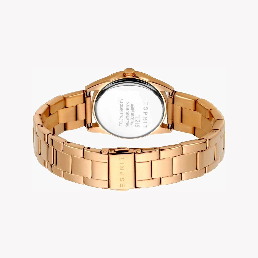 ESPRIT Women's Watch with Rose Gold Stainless Steel Case and Rose Gold Stainless Steel Band