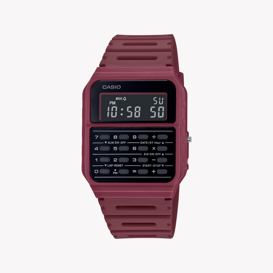 CASIO CA-53WF-4BDF SPORTY VIBRANCE - MEN'S DIGITAL WATCH WITH RED RESIN BAND & MULTIFUNCTIONAL CAPABILITIES