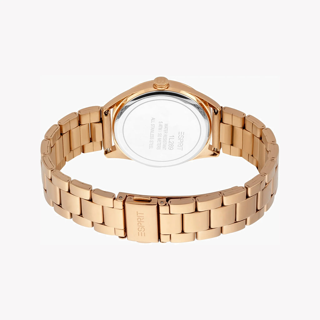 ESPRIT Women's Watch with Rose Gold Stainless Steel Case and Rose Gold Stainless Steel Band
