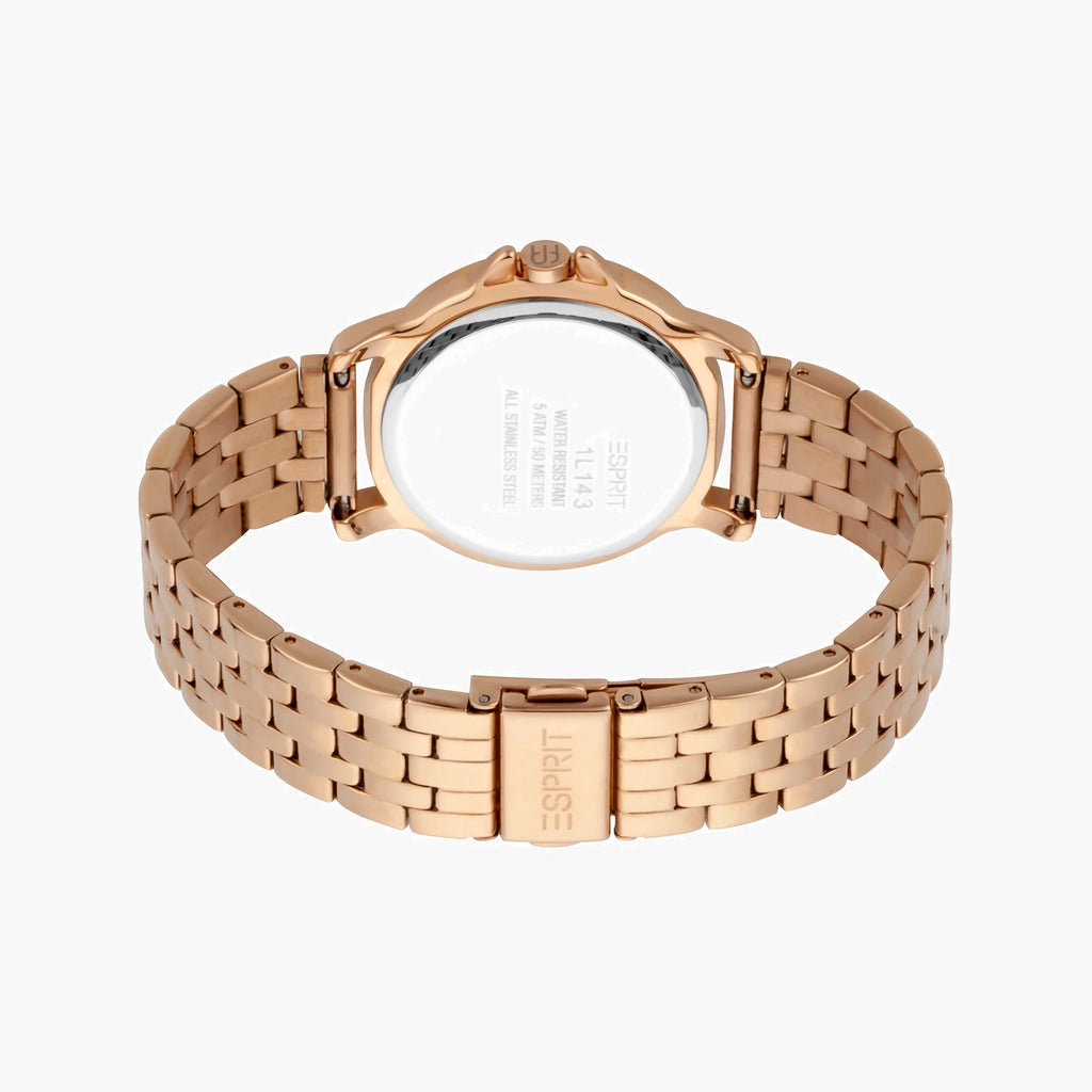 ESPRIT Women's Watch with Rose Gold Stainless Steel Case and Rose Gold Stainless Steel Band