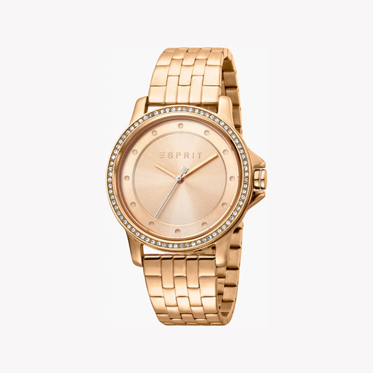 ESPRIT Women's Watch with Rose Gold Stainless Steel Case and Rose Gold Stainless Steel Band