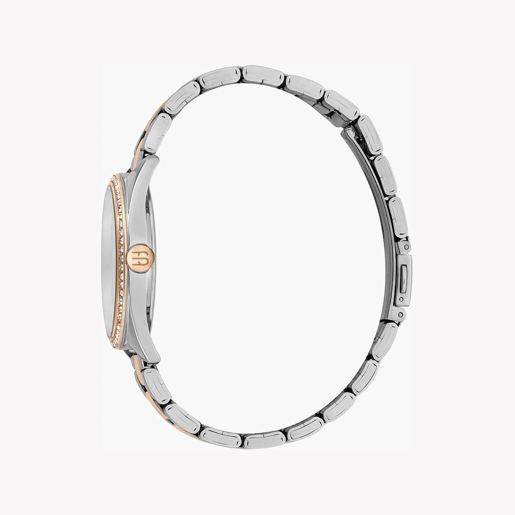 ESPRIT Women's Watch with Silver Stainless Steel Case and Silver & Rose Gold Stainless Steel Band