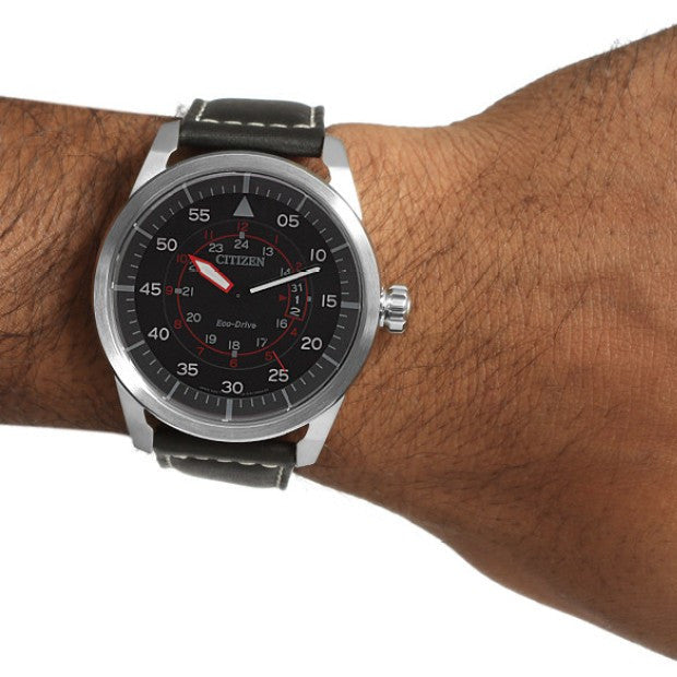 CITIZEN AW1360-04E MODERN CLASSIC - STYLISH MEN'S ECO-DRIVE TIMEPIECE WITH LEATHER BAND